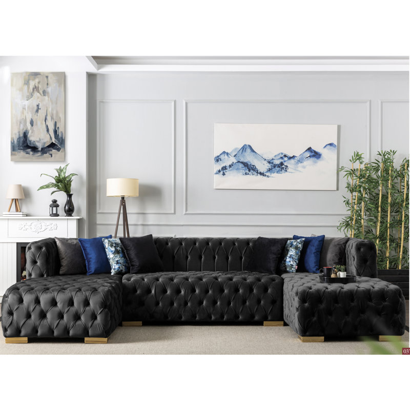 Velvet sectional wayfair discount